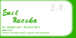 emil mucska business card